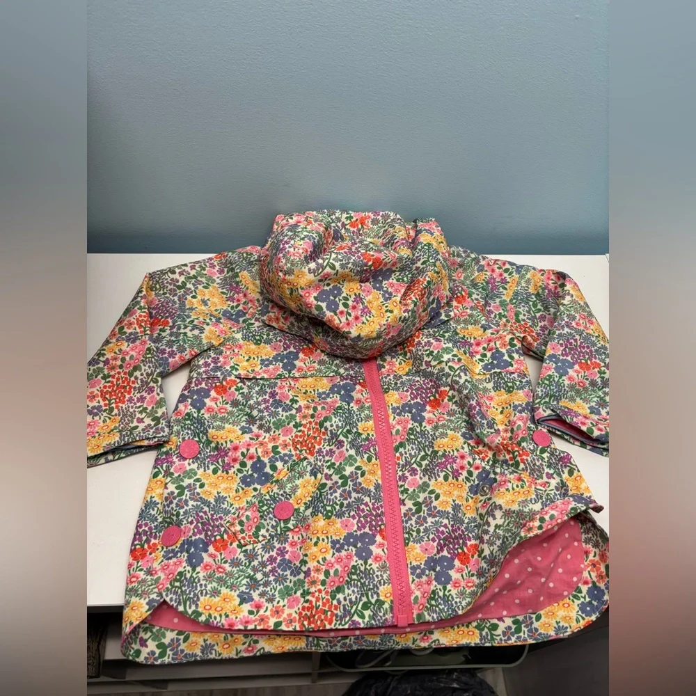 Toddler Girls Next Multi Colored Floral Windbreaker Full Zip Hooded Jacket 2T - Picture 2 of 5